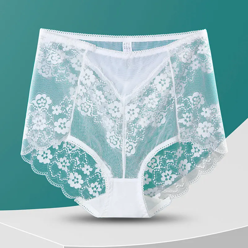 Sexy Mesh panties High waist Tummy control Boyshorts Plus size Butt lifter briefs Plus size thin underpants women\'s underwear