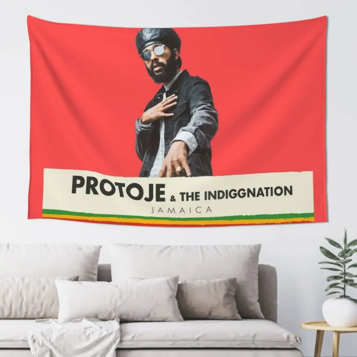 Protoje And The Indiggnation Jamaican Subculture Singer Tapestry Decoration Room Room Decorating Aesthetic Tapestry