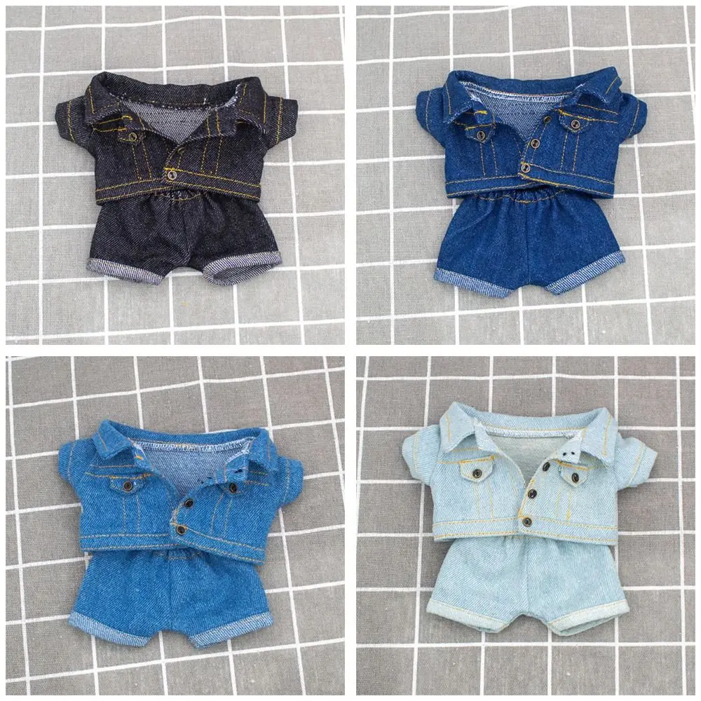 

Джинсовая куртка и штаны 15 см/20 см, костюм, хлопковая кукла, повседневная одежда, пальто, Одежда для куклы 1/12, аксессуары для кукол