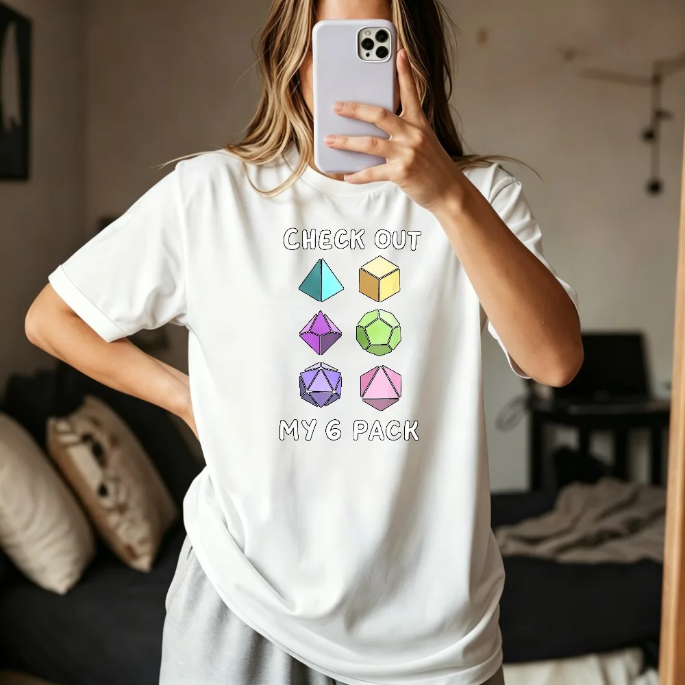 Check Out My Six Pack Funny D20 Dice Dungeons and Dragons RPG Game Lover T-Shirt Casual Fsahion Harajuku Soft Breathe Tees