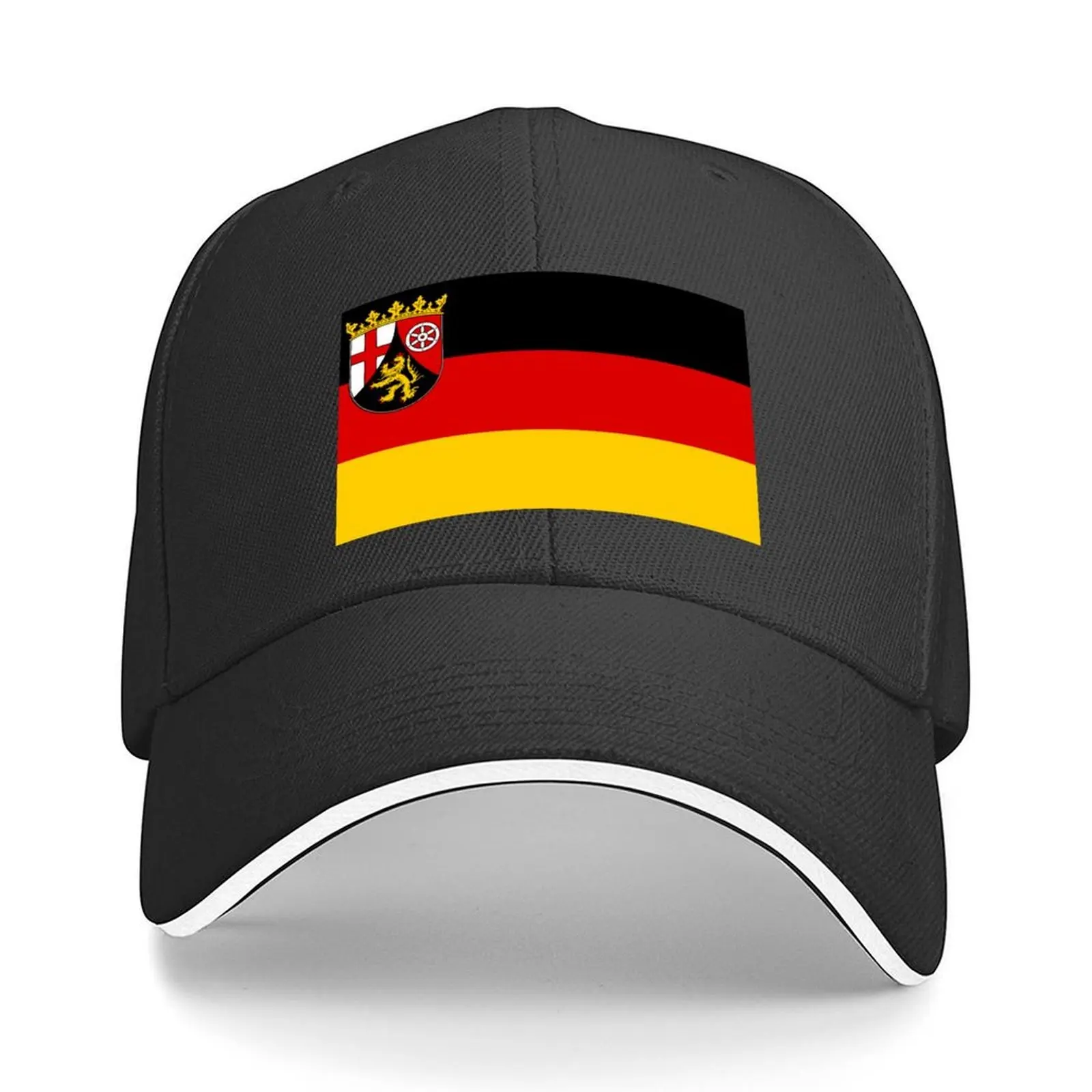 

Flag of Rhineland-Palatinate, Germany Baseball Cap Hip Hop Beach Bag black funny hat Hats Man Women's