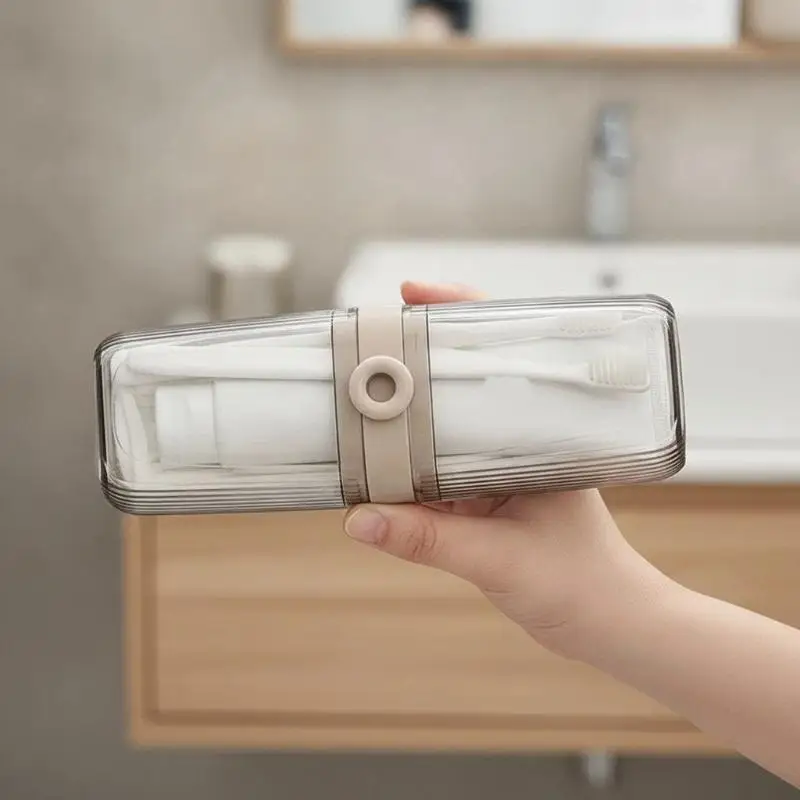 1Pcs Toothbrush Containers Transparent Portable Toothbrush Toothpaste Case Family Travel Outdoor Business Trip Acessories