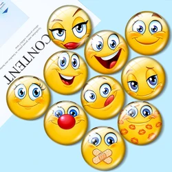 Faccia sorridente 10 pezzi 12mm/18mm/20mm/25mm vetro fotografico rotondo cabochon demo retro piatto che fa risultati