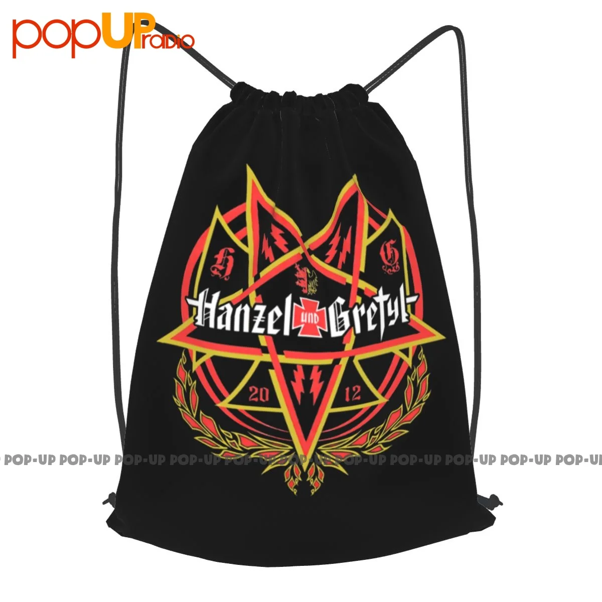 

Hanzel Und Gretyl Hail To The Darkside Fruit Of Loom Drawstring Backpack Art Print Sports Bag