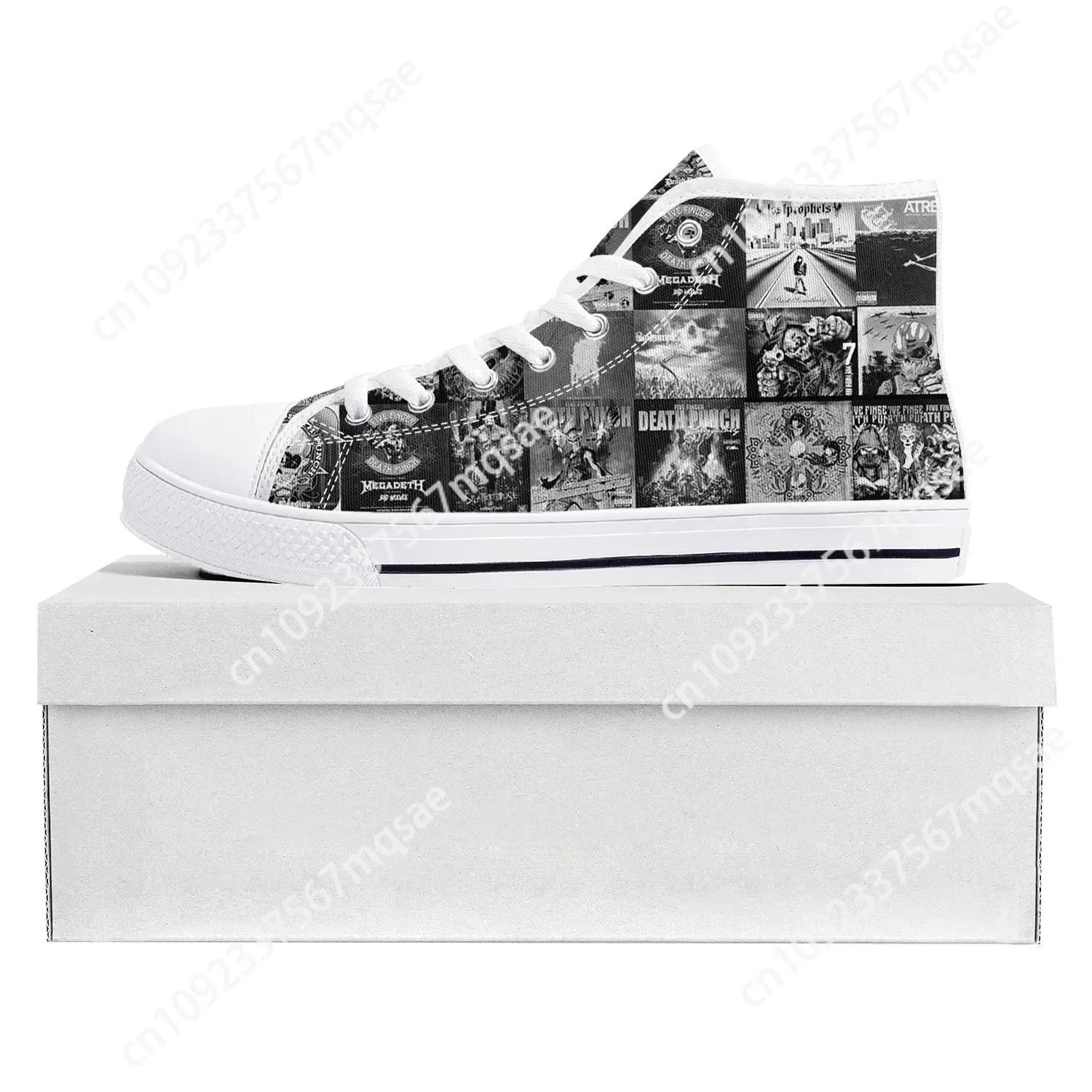 Five Finger Death Punch Pop High Top High Quality Sneakers Mens Womens Teenager Canvas Sneaker Casual Couple Shoes Custom Shoe