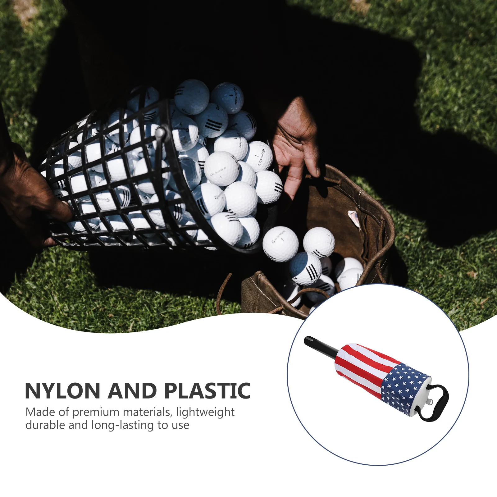 

1Pcs Golf Ball Picker Heavy Duty Plastic and Nylon Build Large Capacity Collecting Tube No Bending Required Portable Ball