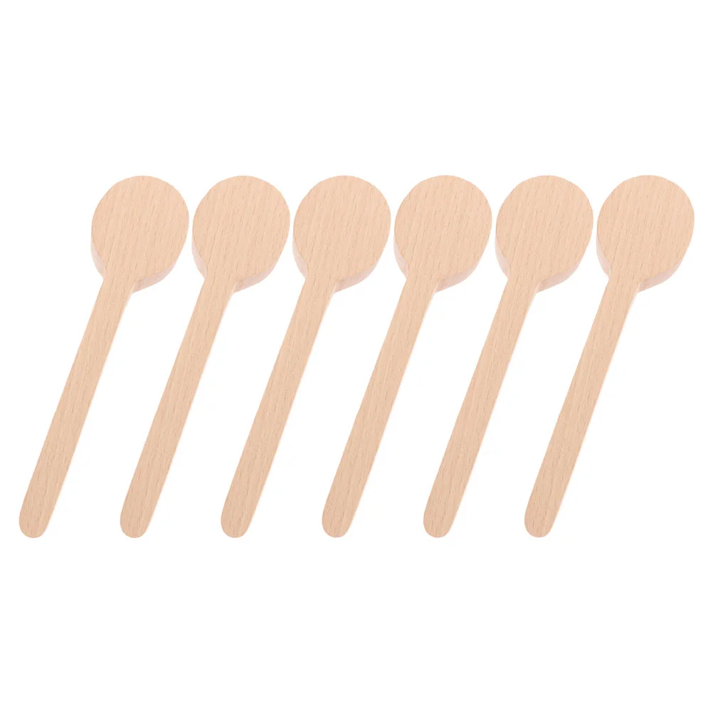 6 Pcs Wooden Spoon Kit Small Spoons DIY Carving Tools Utensils Making Mold Blank