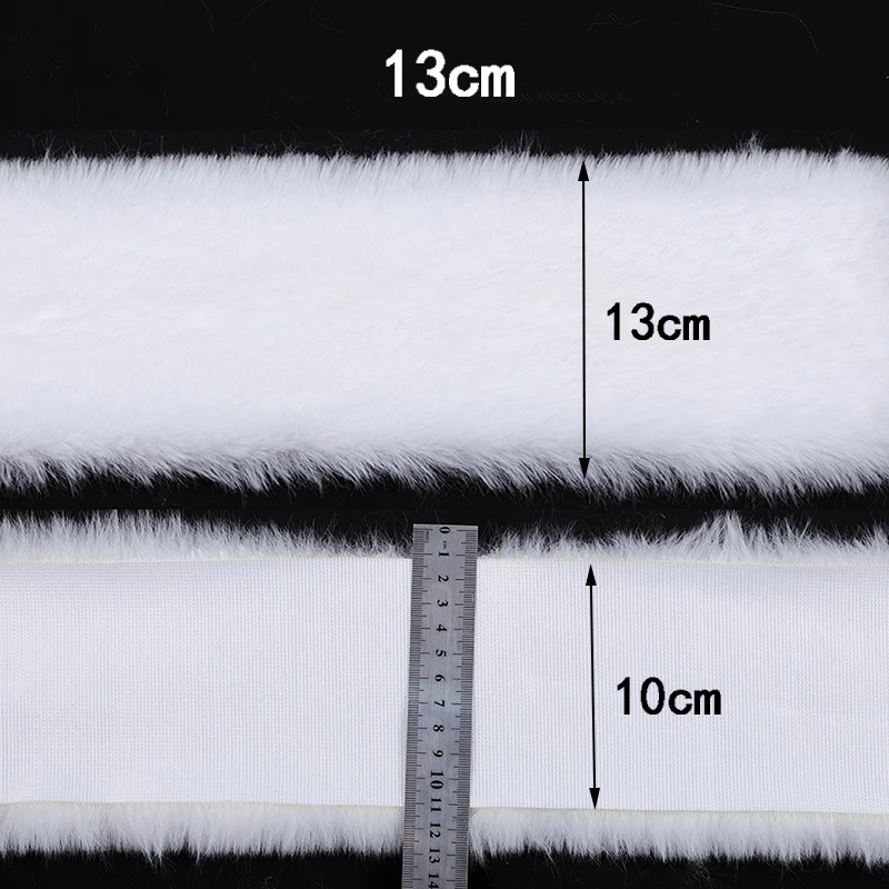 1m Faux Rabbit Fur Apparel Sewing Fluffy Trim Trimming Fabric for Artificial Fur Strips Cuffs DIY Accessory Garment Decoration