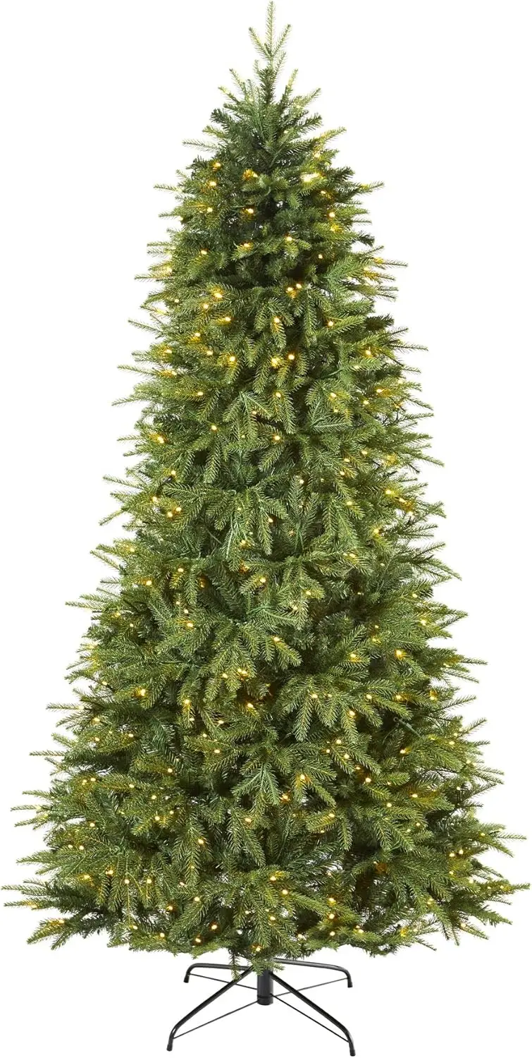 8Ft. Vancouver Fir Natural Look Artificial Christmas Tree With 700 Clear Led Lights And 3470 Bendable Branches