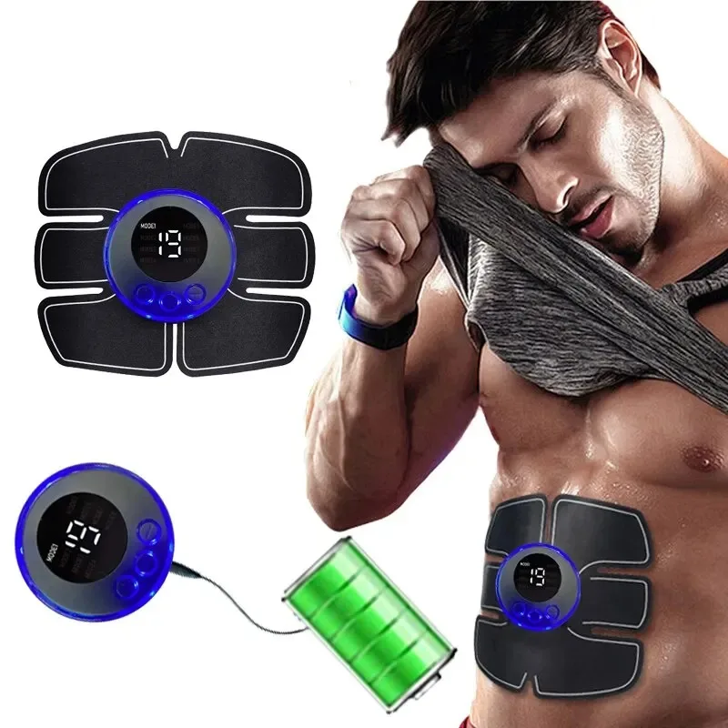 USB Rechargeable Intelligent Muscle Training Device for Fitness Body Shaping Abdominal Training Electric Slimming Massager