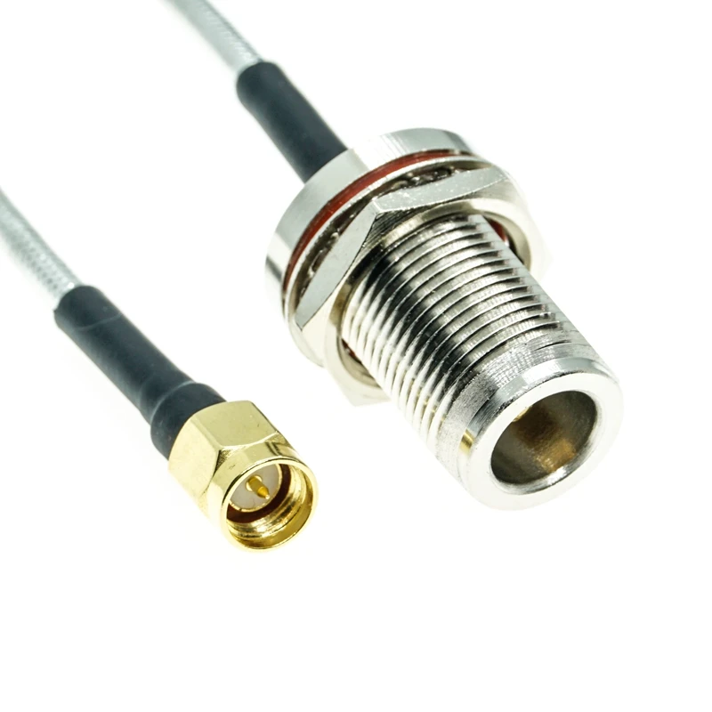 N  female Jack Bulkhead to SMA male plug connector RG402 RG-402 Semi Flexible Coaxial 0.141