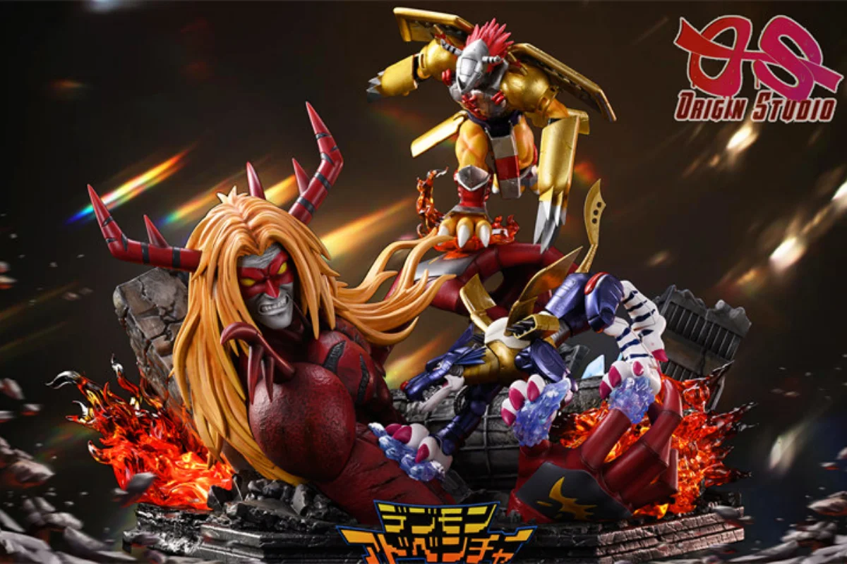 38Cm Gk Os Studio Digimon Adventure Venom Vamdemon War Greymon Metal Garurumon Anime Action Figure Model Statue Garage Kit Toys