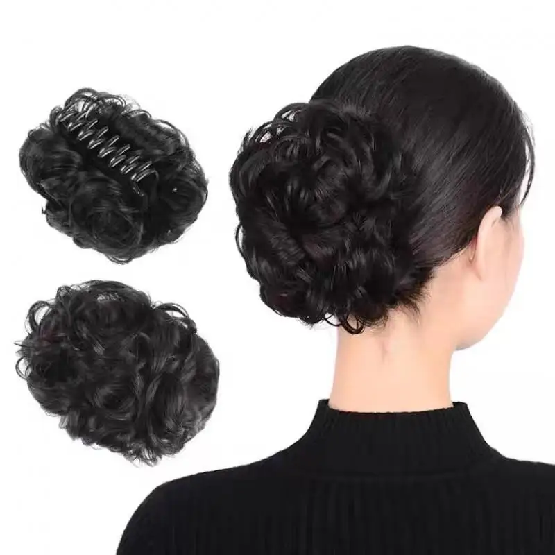 

Women's Hair Accessories Fake Hair Bun Hairpin Hairband Fluffy Hair Flower Headwear Lazy Girl Hair Styling Tool Banana Clip