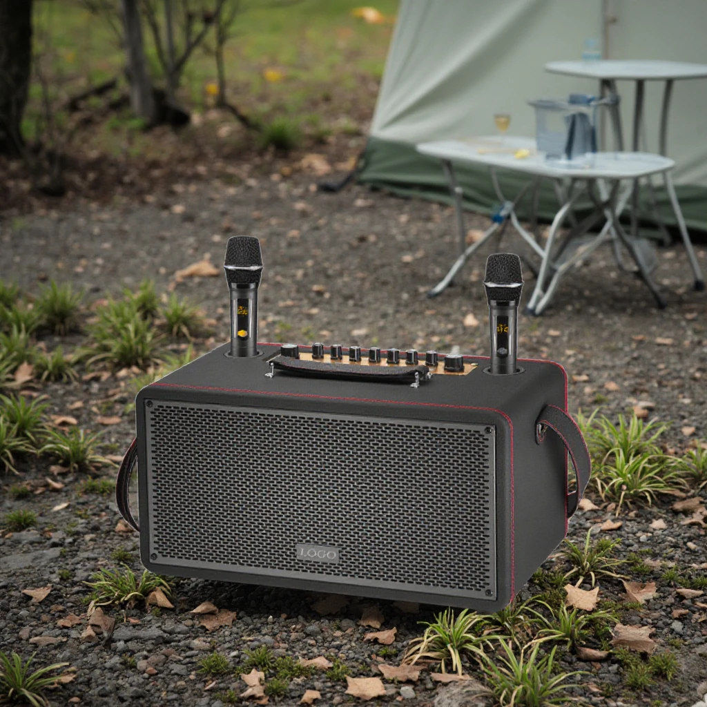 Karaoke Speaker System Professional Audio Video Subwoofer Speaker Daul Karaoke Machine with Wireless Microphone