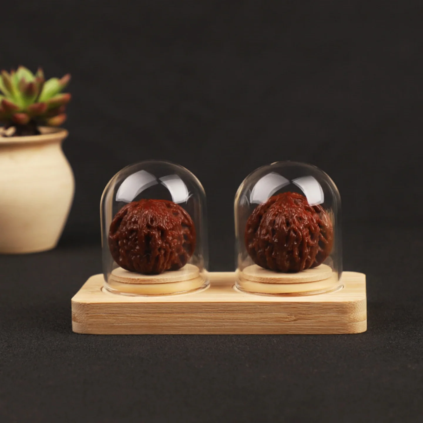 uzda-dustproof-glass-cover-gourd-crystal-bracelet-display-stand-simple-style-wooden-base-for-home-decoration-and-storage