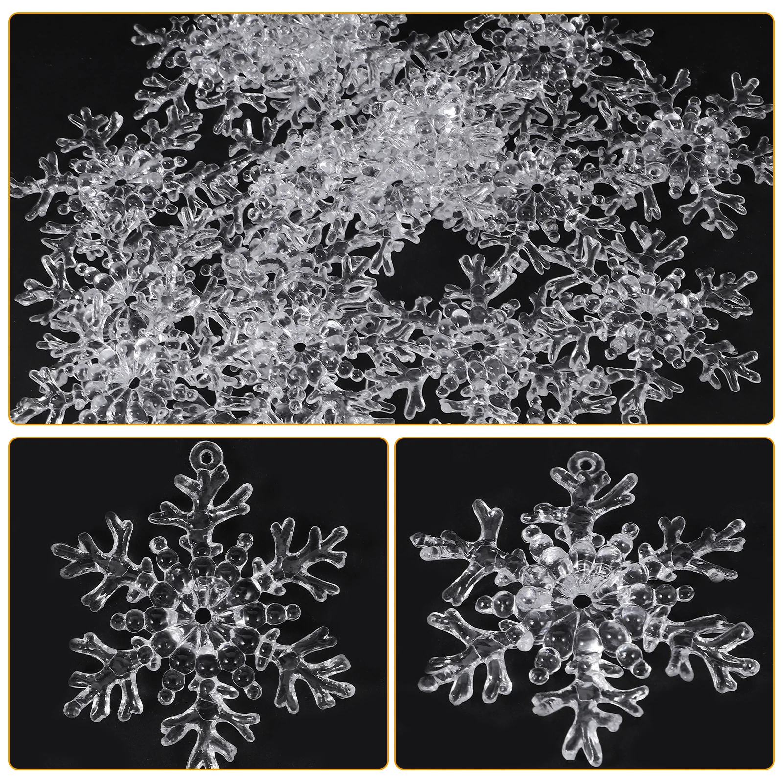 

50Pcs Snowflake Hanging Ornaments Christmas Tree Decoration Xmas Tree Pendant DIY Xmas Party Decor Supplies Festive Hanging