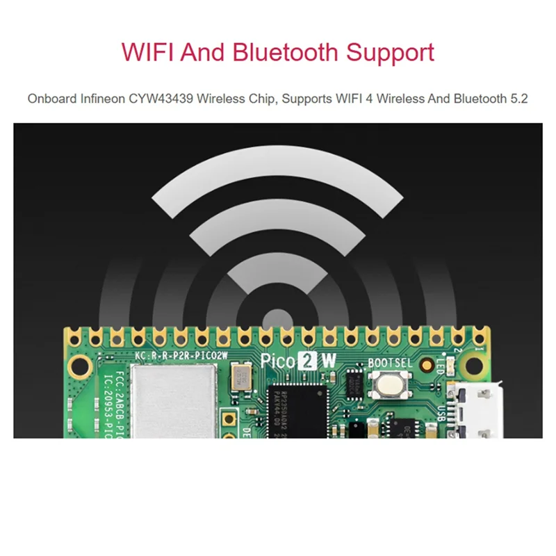 

AY14-для Raspberry Pi Pico 2 Вт макетная плата микроконтроллера, на базе чипа RP2350, поддерживает WIFI и Bluetooth
