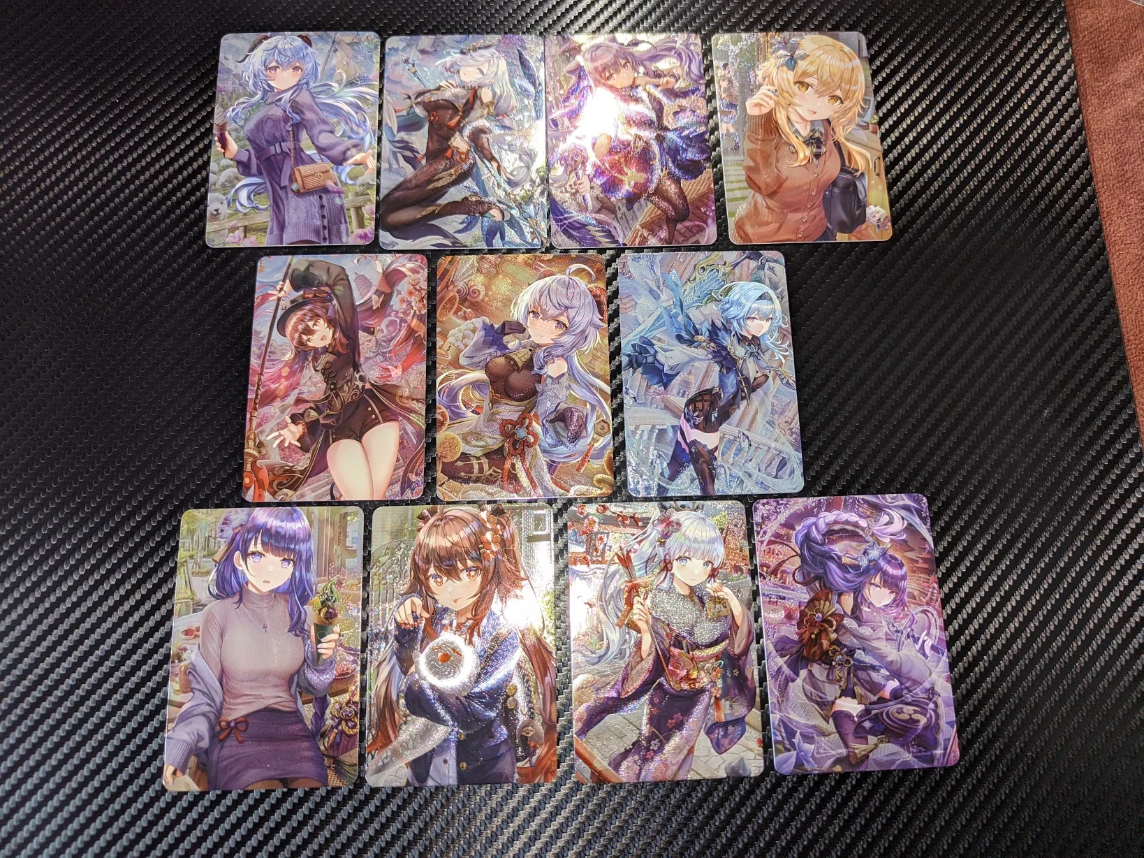 

11pcs/set Genshin Impact Raiden Shogun Collection Card Signature Card Transaction Card Anime Cartoon Gift Coarse Flash