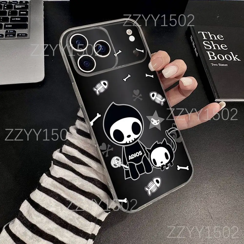 حافظة هاتف T-Tokidokis اليابانية على الموضة لهواتف iPhone 17,16,15,14,13,12,11 Pro,Max,Plus,X,XS,XR,SE4,E Mini شفافة ناعمة