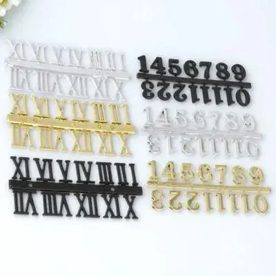 Wall Clock Numerals Set 6pcs Arabic Roman Number Replacements for DIY Clock Repair Craft Home Decor Accessory