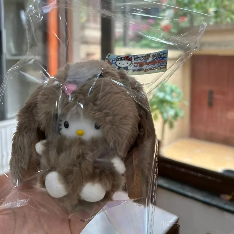 新スタイルかわいい毛皮のような耳の長いウサギハローキティバッグペンダントスクールバッグ小さなぶら下げジュエリー人形ぬいぐるみ Children'sgifts