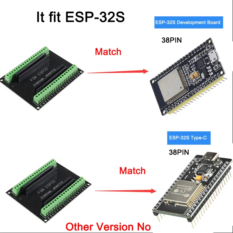 ESP32 Development Board Breakout Board GPIO 1 into 2 for 38 Pin ESP-32S ESP32 Development Board ESP8266 ESP-12E