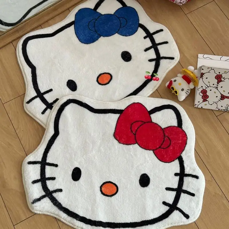 New Kawaii Sanrio Hello Kitty Carpet Children Cartoon Cute Household Thicken Soft Comfortable Mat Girl Bedroom Decorate Carpet