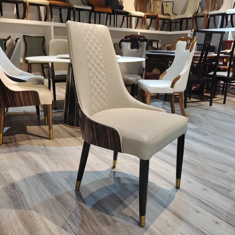 Italian-style solid wood dining chairs, fashionable creative home dining tables,  and backrests for hotels