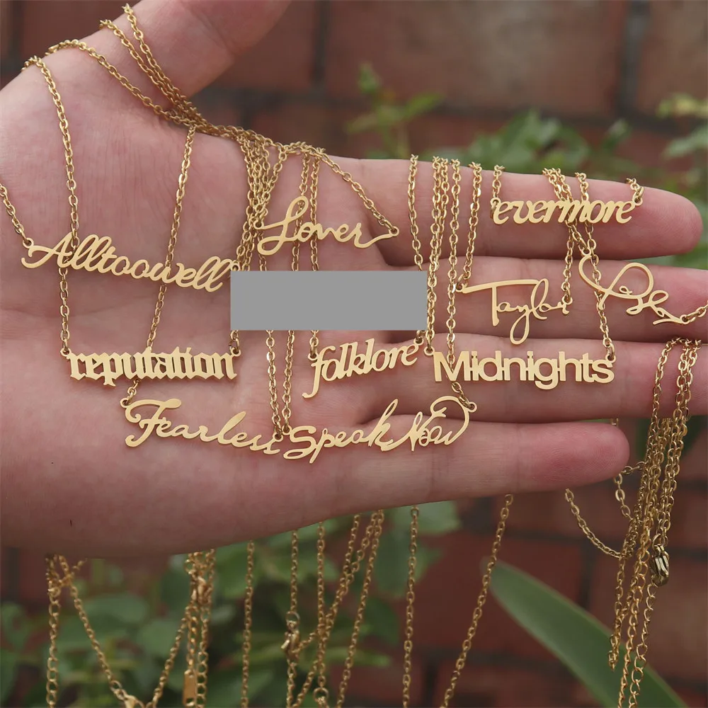 Collar TT D inspirado en TS, joyería de acero inoxidable, álbum de música folclórica, collares de reputación para amantes, regalo para fanáticos para mujeres y niñas
