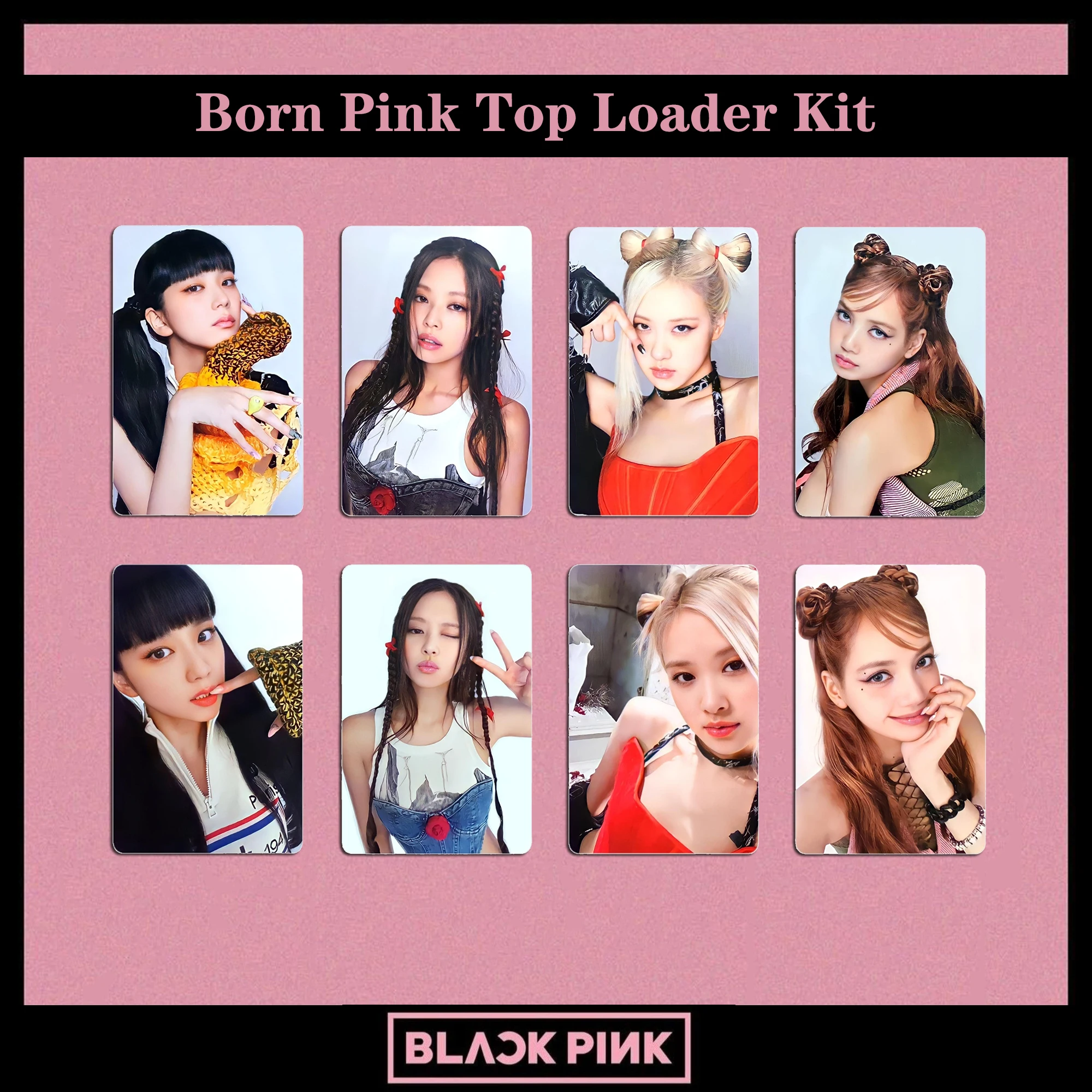 Kpop Group Powder Ink Born Pink Top Loader Kit BP Collection Small Card New Album Photo Printing Card Set