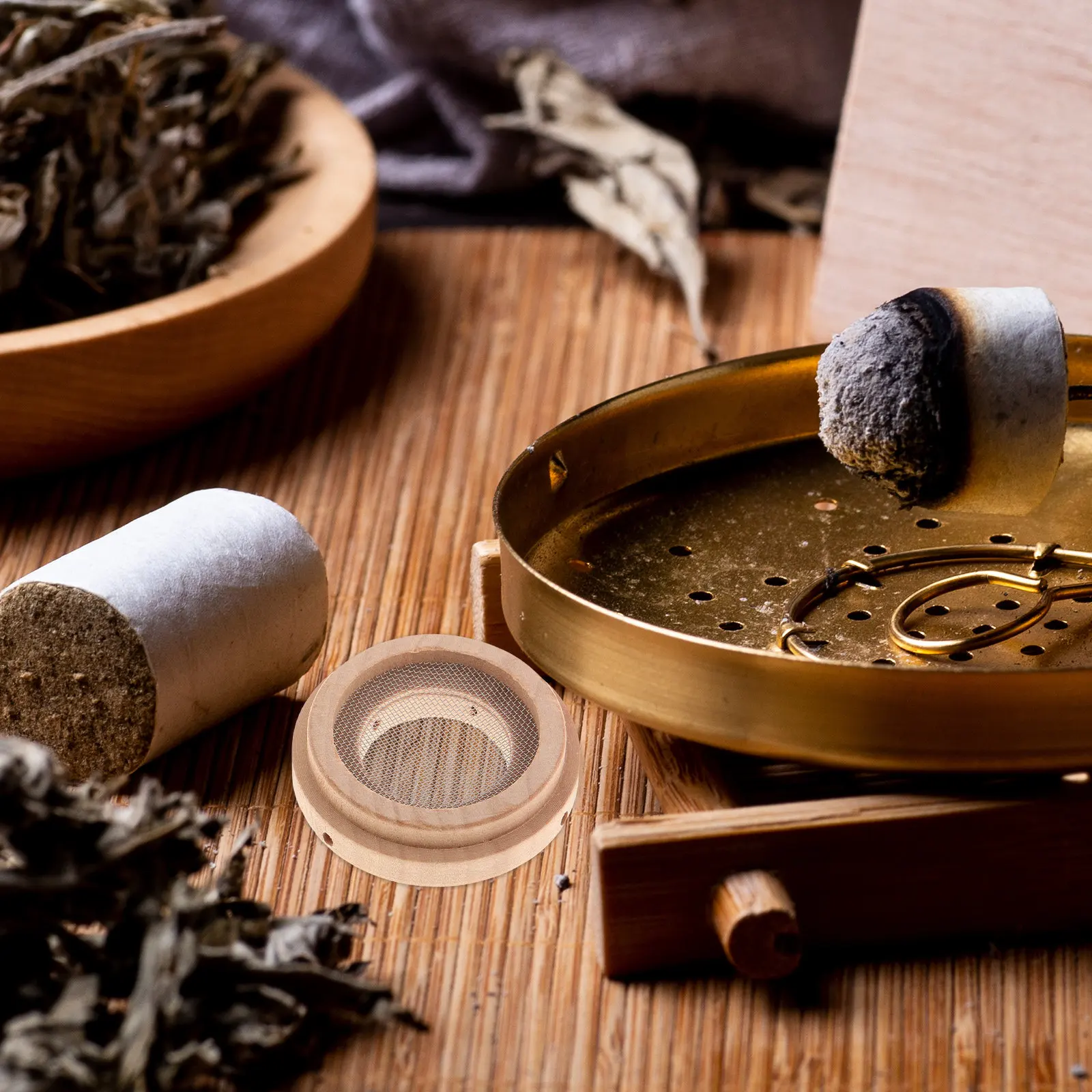 10Pcs Moxibustion Jade Rings Traditional Chinese Medicine Navel Care Kit Abdominal Comfort Moxa Therapy Device