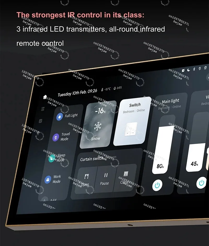 For 2025 Golden Security TPA08 Tuya 8 Inch Touch Screen Smart Home Panel Built-in IR Blaster Alexa Voice Control 2W Speaker