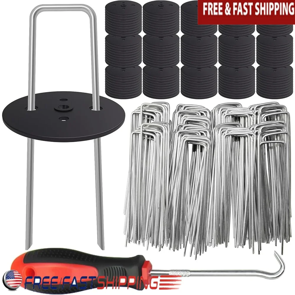 

200 шт. сверхмощные оцинкованные ландшафтные скобы U-образные садовые колья тканевые штифты прокладки и крючок для захвата уличные проекты