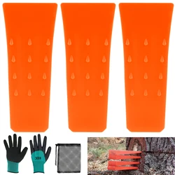 3Pcs Felling Wedges Plastic Chainsaw Wedges Spiked Wear Resistant Tree Cutting Wedges Logging Supplies Safety Woodcutting Tool