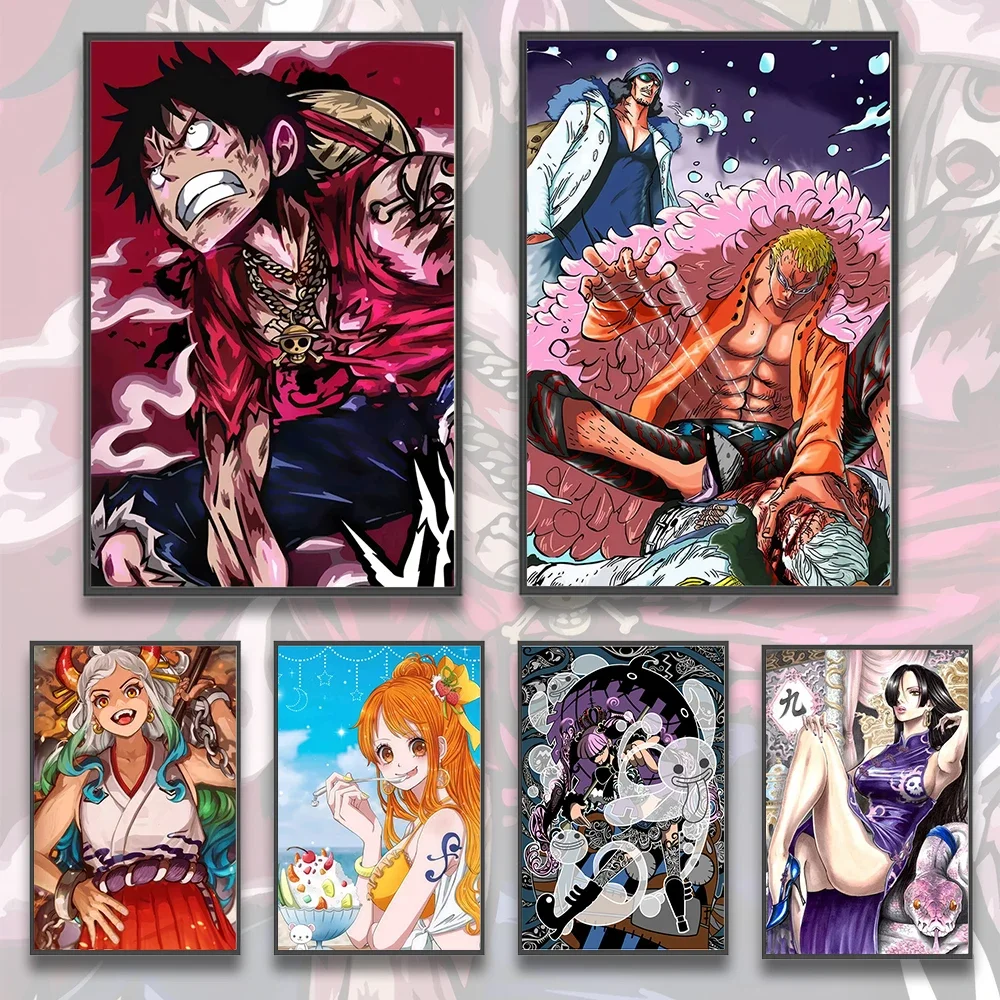 

Self-adhesive Poster Anime ONE PIECE Roronoa Zoro Luffy Painting Sun God Nika Art Print Kid Room Decoration Mural Wallpaper Gift