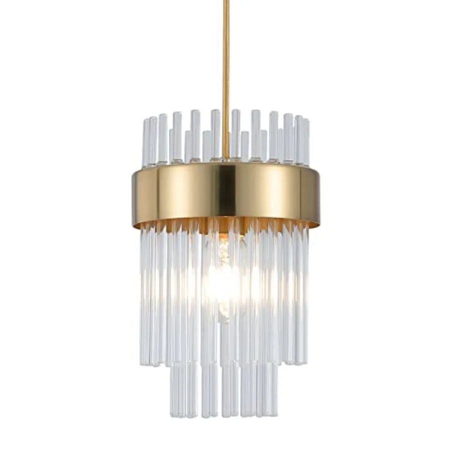 

Pendant Lights Kitchen Island1-Light Crystal Pendant Light Fixtures Over Island Modern Brass Mini chandelier For Dining Room Ad