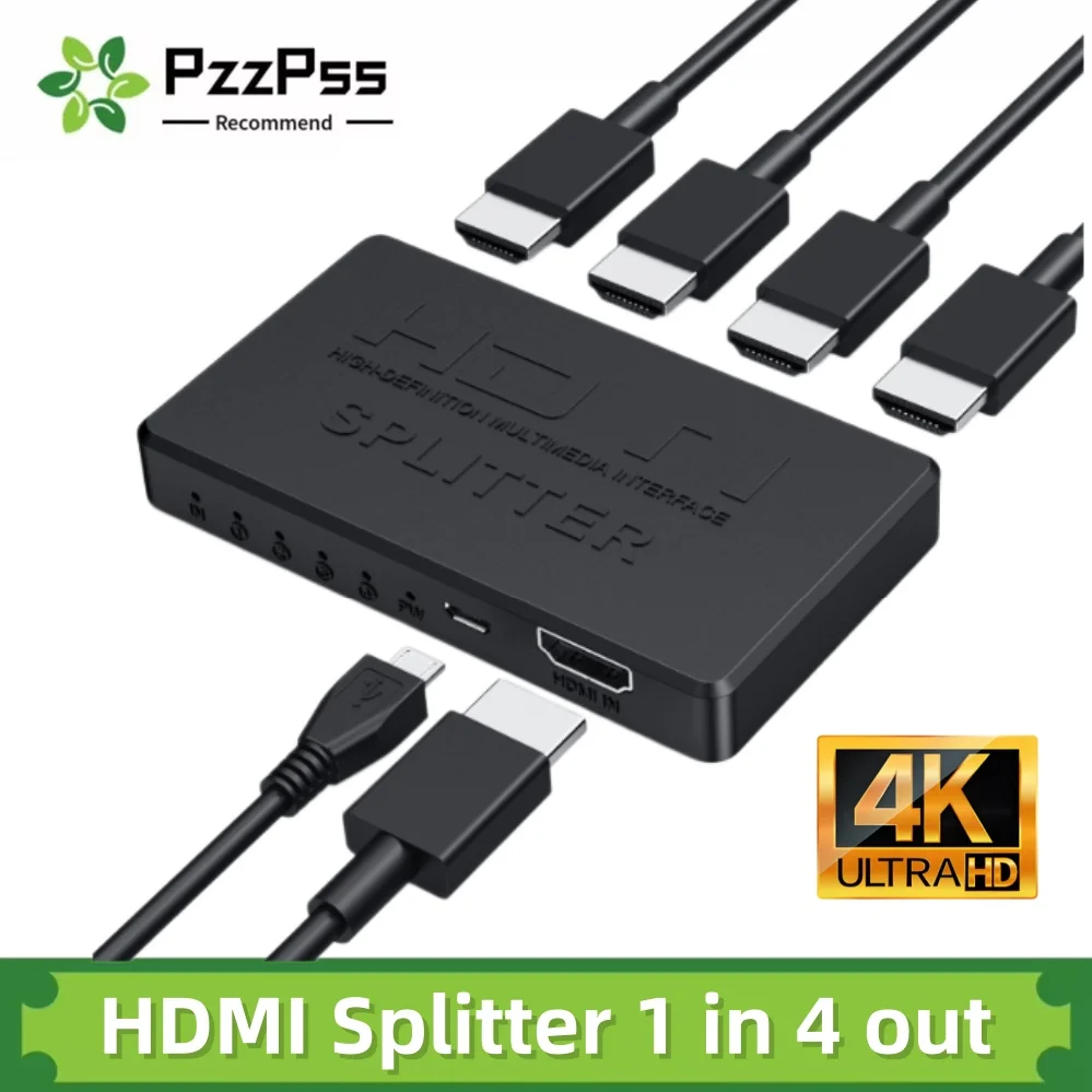 4x1 HDMI-compatible Video Switcher HD 4K HDMI Splitter 1 in 4 out HDMI Switch 2x1 HUB Adapter For PS4 Laptop Monitor Projector