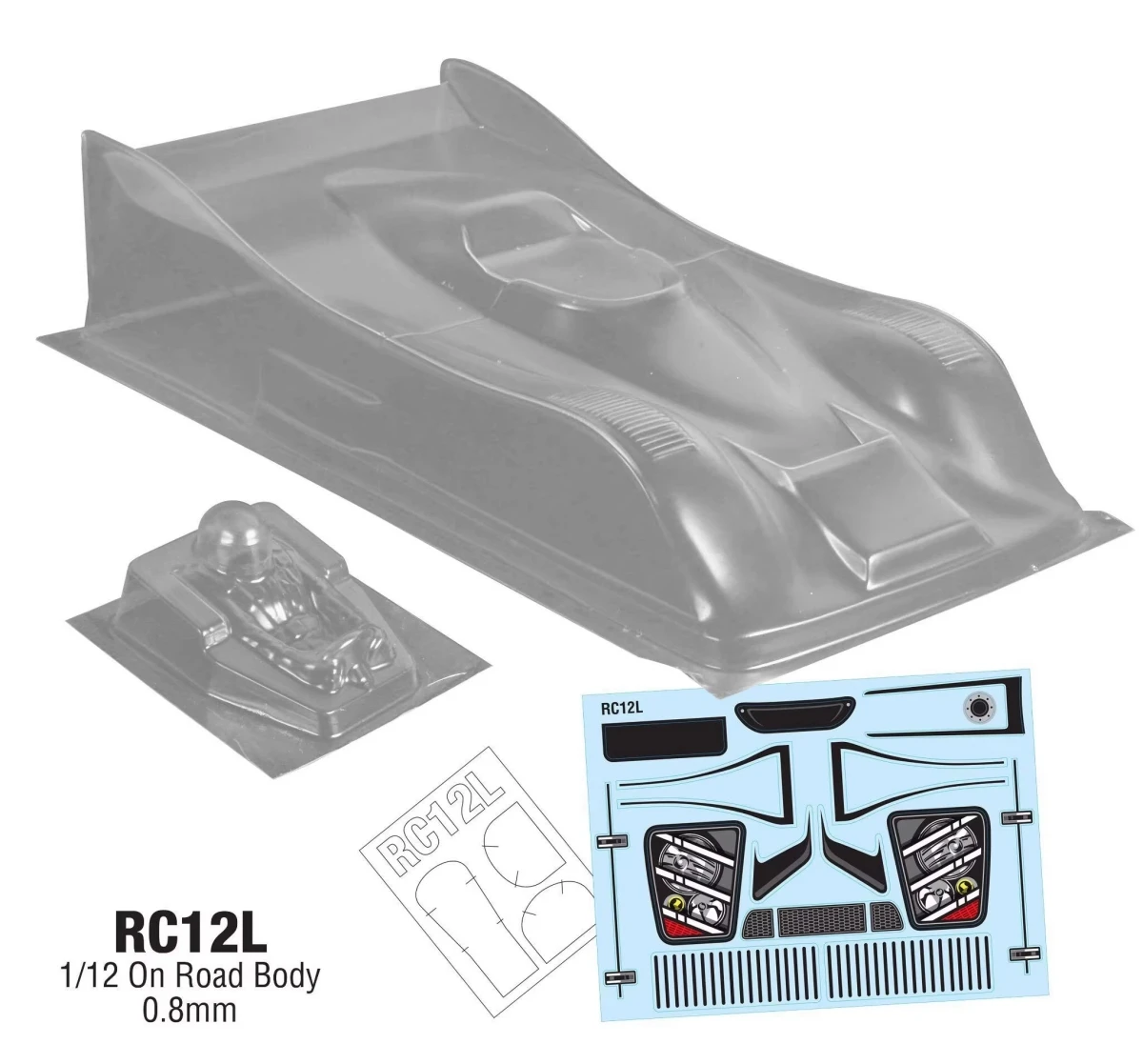 

RC12L 1/12 Scale AE RC Pan Car Polycarbonate Clear Body Shell (0.8mm Thickness)