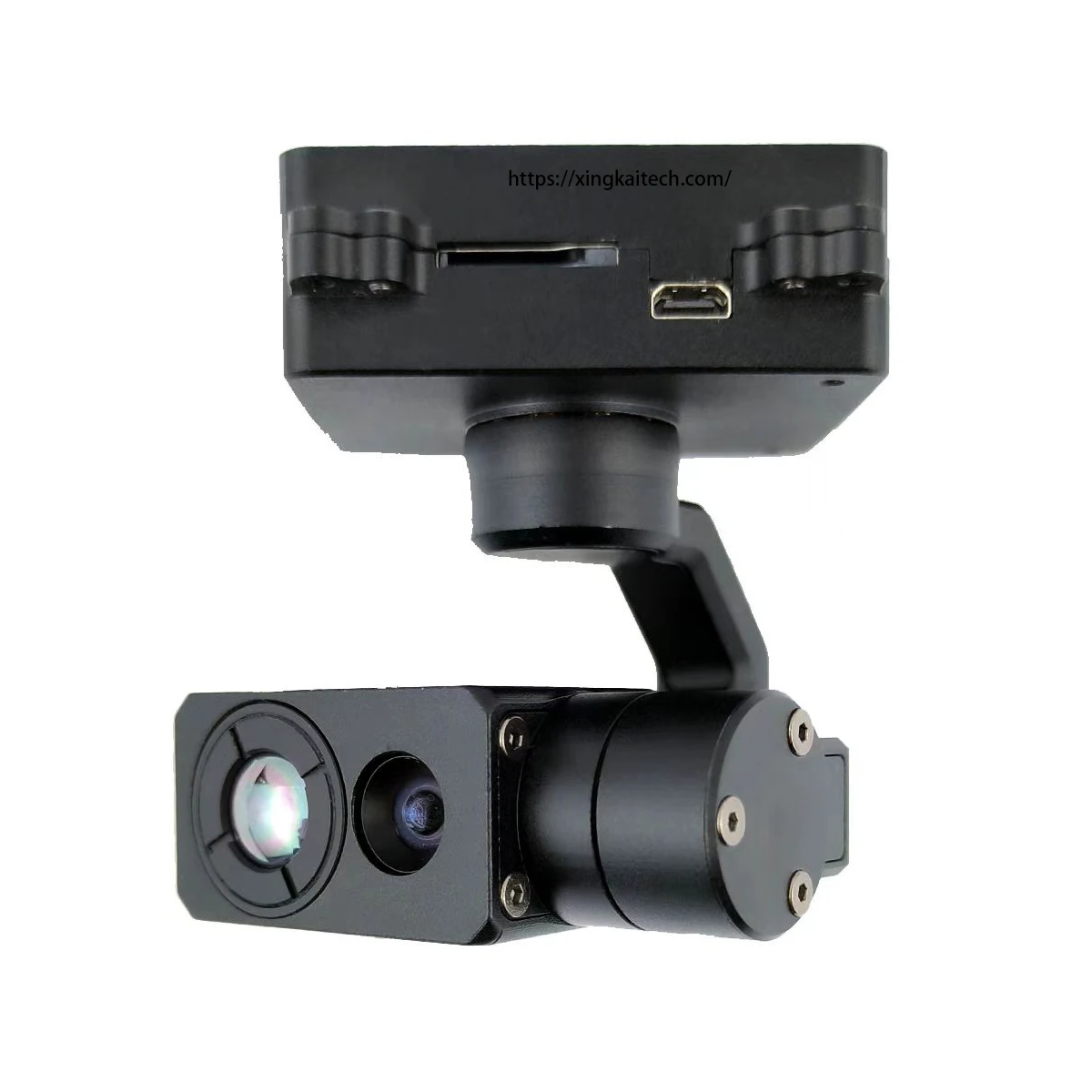 3-Axis Camera 1080P for Day and 640x512 IR Thermal Camera with 9x Digital Zoom AI Tracking 3-Axis Gimbal Camera Lightweight 120g