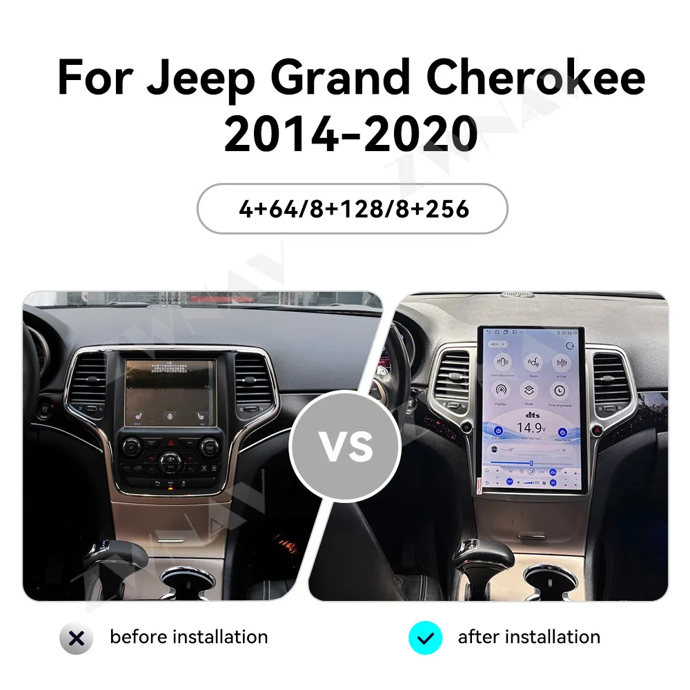14.5'' Qualcomm Car Radio For Jeep Grand Cherokee 2014-2020 Android Multimedia Autoradio Navigation Wireless CarPlay GPS 4G