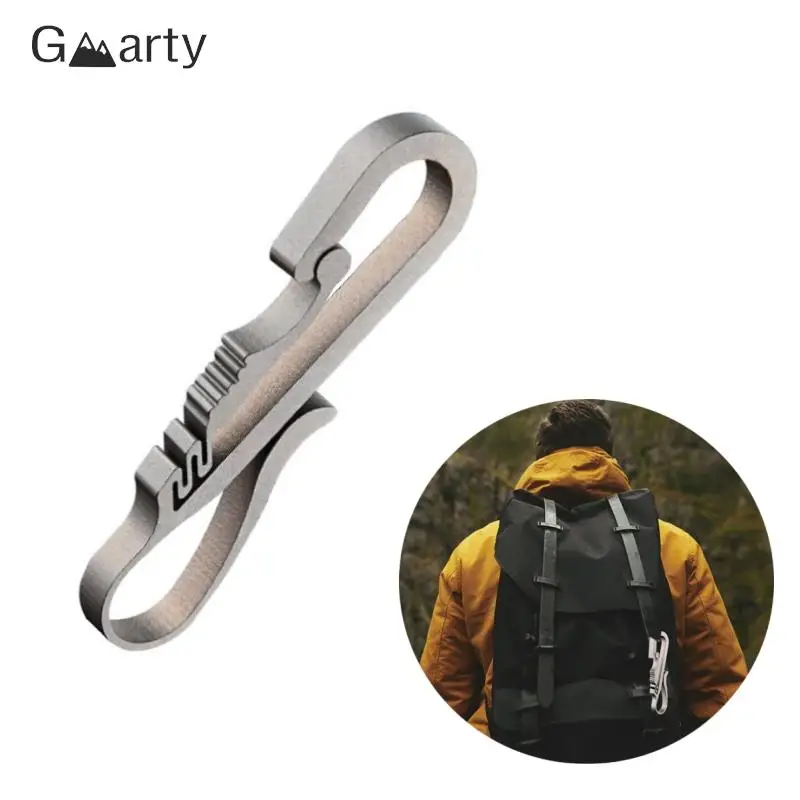 1Pc Titanium Alloy Keychain Buckle Key Ring Car Accessories Titanium Buckles EDC Outdoor Tool Carabiner Holder Gift For Men