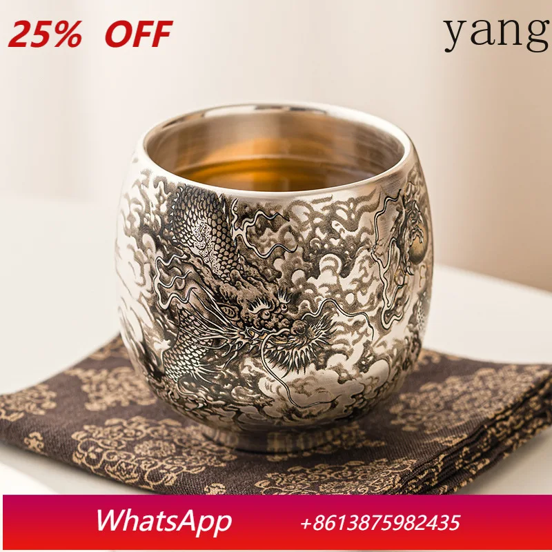 

Bead 999 sterling silver porcelain tire ver tea Kung Fu tea set master single cup teacup teacup personal