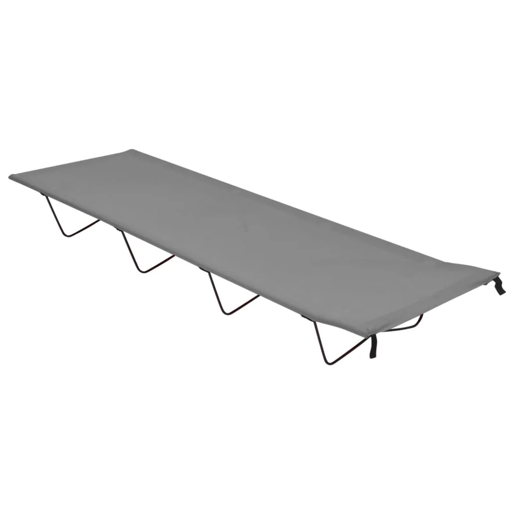 Gray Camping Bed Made of Oxford Fabric and Steel, 180x60x19 cm - Sturdy, Comfortable & with a 120 kg Maximum Load Capacity