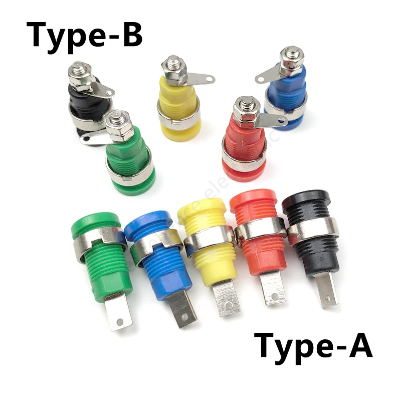 5PCS 4MM Multimeter Instrument Socket High Current 4mm Binding Post Banana Socket Safety Panel Mount Test Probe Connect