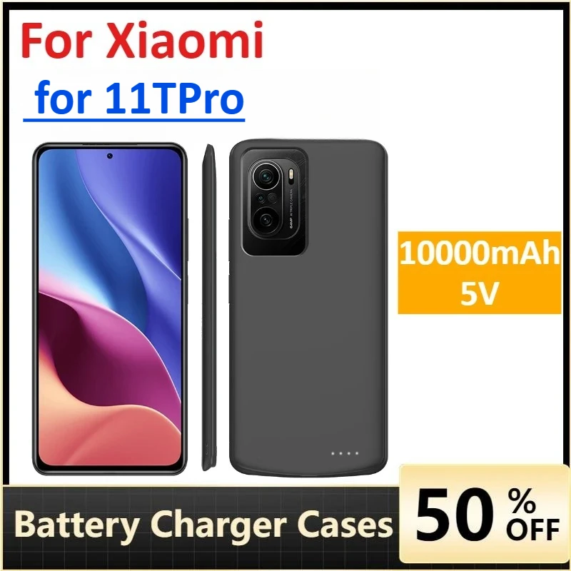 

Portable Battery Charger Case for Xiaomi 11TPro 10000mAh External Battery Mobile Phone Accessories