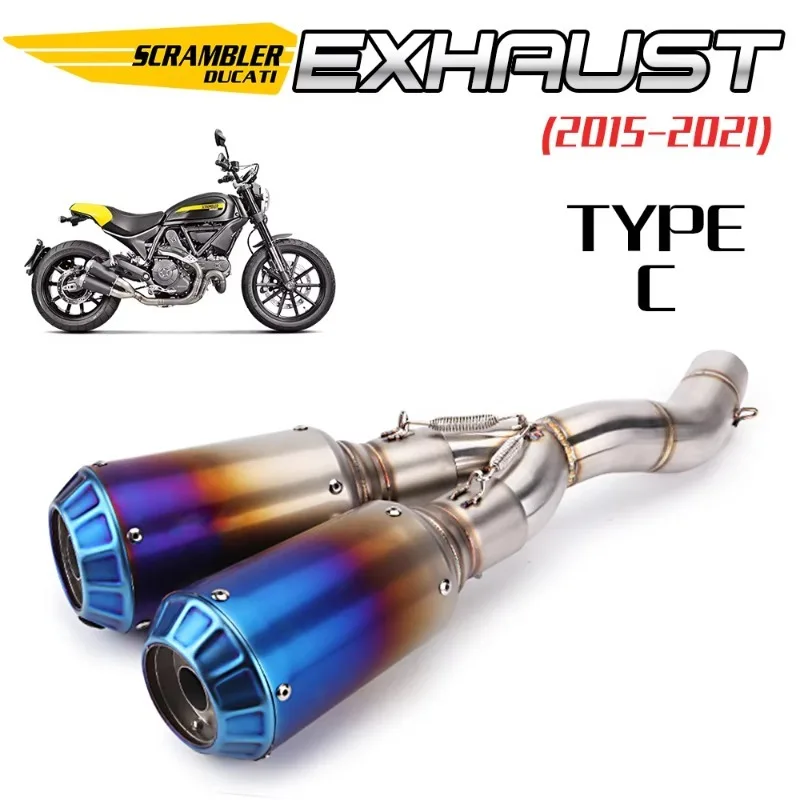 For Ducati Scrambler 800 821 Motorcycle Exhaust Stainless Steel Connect Link Pipe Slip on Escape Modified Middle Mid Tube