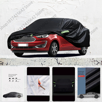 For Ford figo fit Outdoor Protection Full Car Covers Snow Cover Sunshade Waterproof Dustproof Exterior Car cover Black