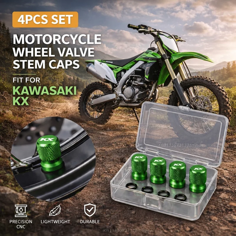 

For Kawasaki KX65 KX80 KX85 KX125 KX250 KX250F KX450F Motorcycle Accessories CNC Aluminum Tire Valve Stem Cap Air Port Cover