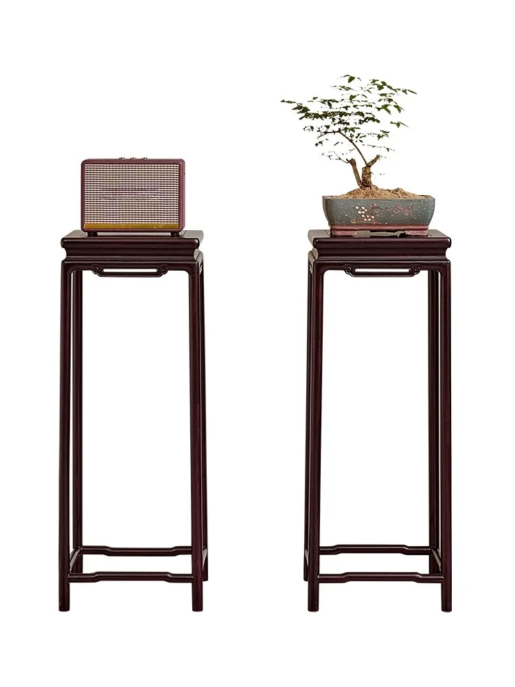 Blood Sandalwood Plant Stand, Solid Hardwood Display Rack for Living Room, Natural Log Decor Furniture