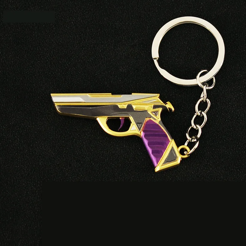 Valorant Melee Reaver Keychain Spectrum Skin 9cm Pistol Model Alloy Weapon Game Peripherals Samurai Sword Gift Toys for Boys